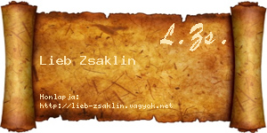 Lieb Zsaklin névjegykártya